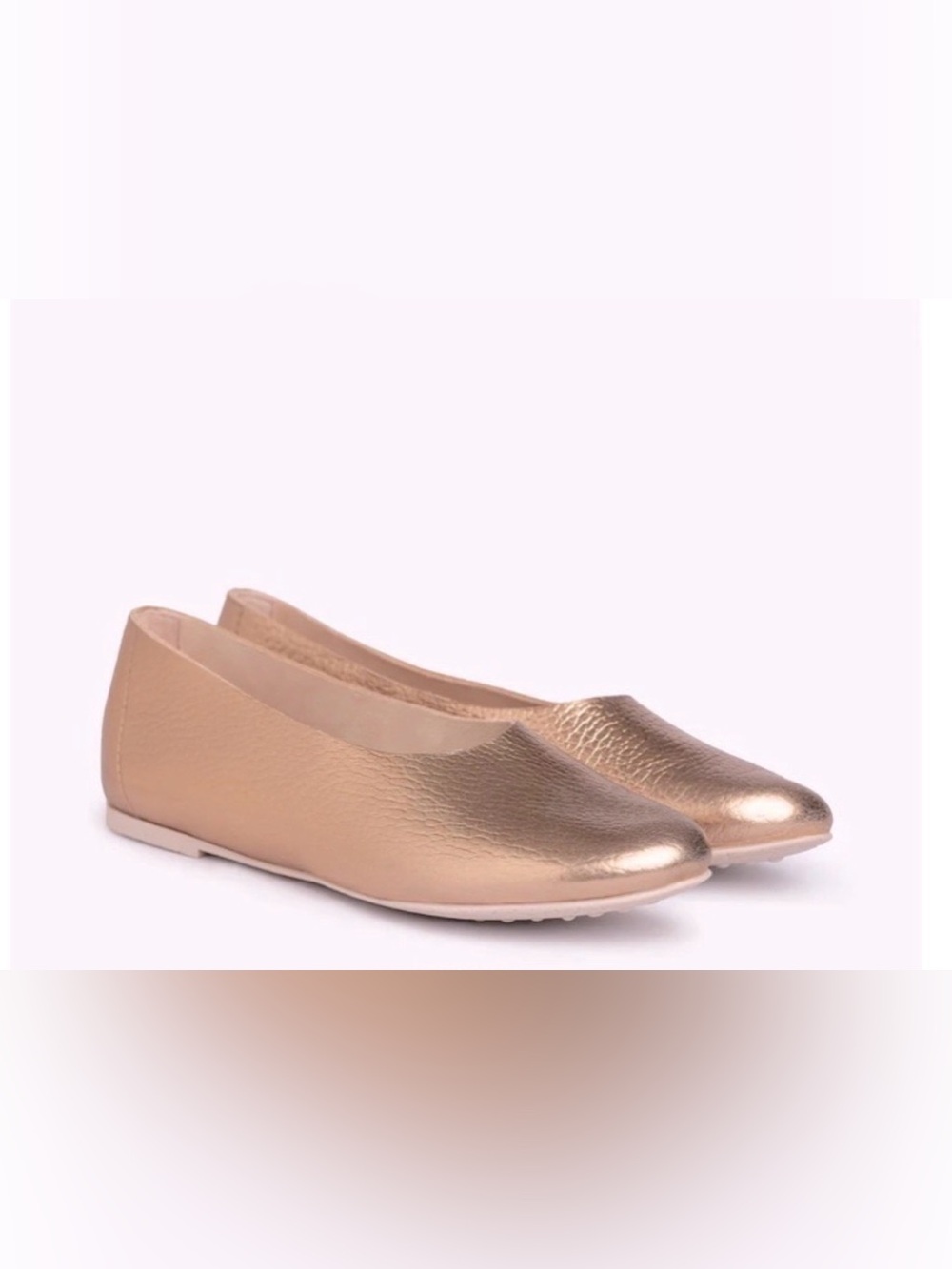 Pedro Garcia Almundena Metallic Gold Ballet Flats